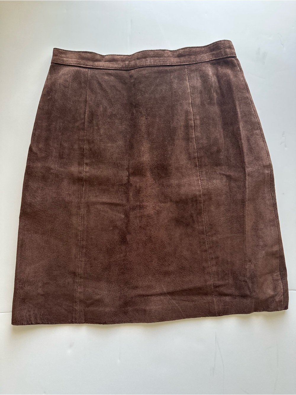 Vintage Brown Suede Leather A-Line Skirt 26” waist